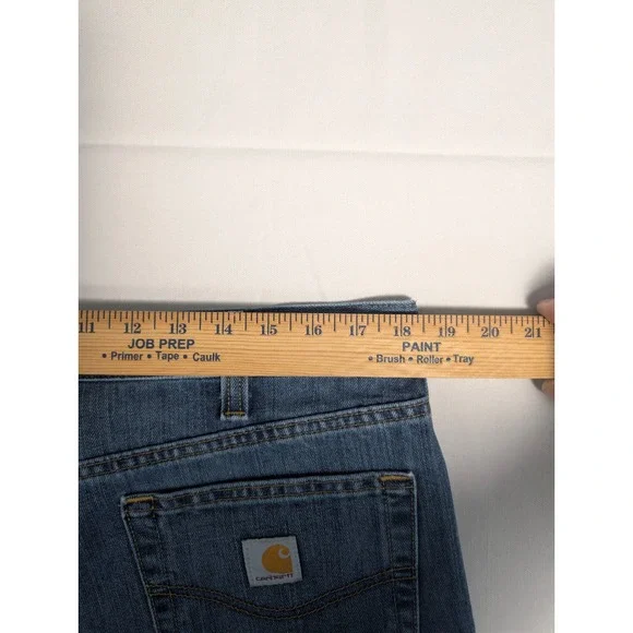 Carhartt Jeans Mens 38x34 Blue Relaxed Fit 101483-980 Straight Leg Denim Work - Picture 7 of 9